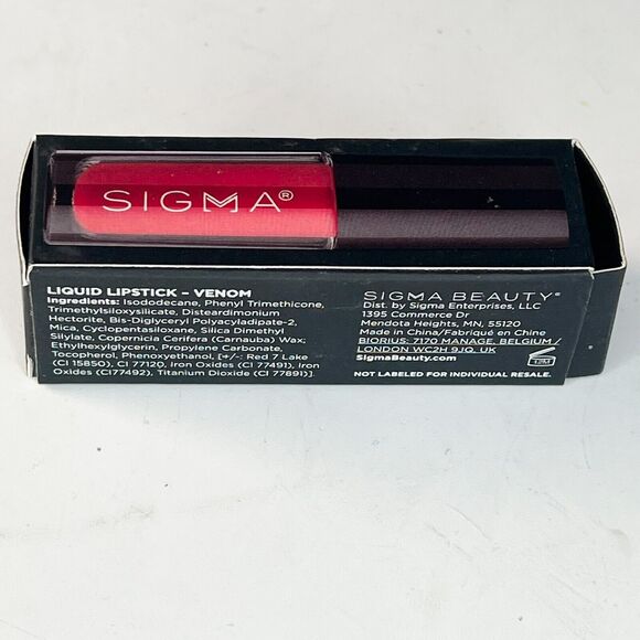 Sigma Beauty Satin Matte Liquid Lipstick Venom Red Travel .05 fl oz 1.4g NIB - Picture 7 of 8